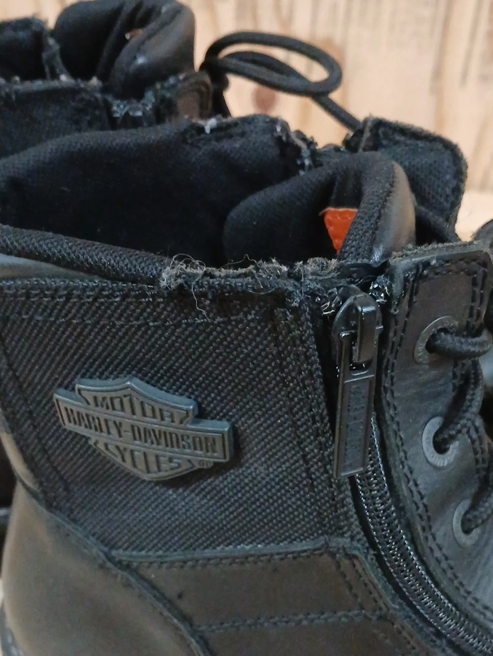 Harley-Davidson Black Lace-Up Side-Zip Work Boots Size 12